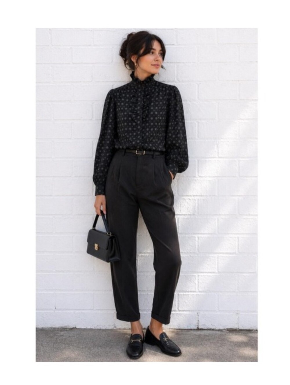 Gucci Black Leather Loafers With Silver Hardware
